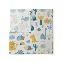 Little Dino Boys Teal/Yellow 2 Pack Muslin Swaddling Blankets -Graco Sales GUEST 018751f6 153f 468b a345 7348be4bbe46