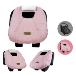 CozyBaby Cozy Cover Quilted Infant Car Seat Insulating Cover W/Dual Zippers, Face Shield, & Elastic Edge For Travel During Winter Months, Light Pink -Graco Sales GUEST 03af0b76 4fdf 4483 88f0 4caae03569ac