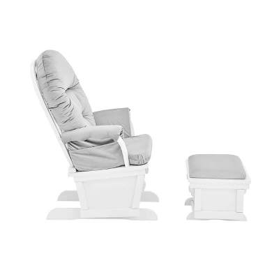 Suite Bebe Madison Glider And Ottoman - White Wood And Gray Fabric 5 Suite Bebe Madison Glider And Ottoman - White Wood And Gray Fabric - Image 3