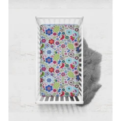 Bacati - Botanical Floral With Birds Pink Multicolor 100 Percent Cotton Universal Baby US Standard Crib Or Toddler Bed Fitted Sheet -Graco Sales GUEST 05e2c03c 1a4b 460d 8759 6d94329fde29