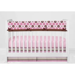 Bacati - Mod Dots Stripes Pink Fuschia Beige Chocolate 6 Pc Crib Bedding Set With Long Rail Guard Cover 16 Bacati - Mod Dots Stripes Pink Fuschia Beige Chocolate 6 Pc Crib Bedding Set With Long Rail Guard Cover -Graco Sales GUEST 067d2170 be61 4aae bd7f b0188f3cc4a7