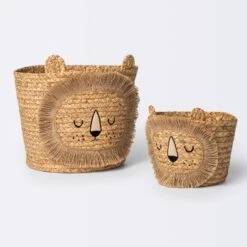 Braided Water Hyacinth Medium Round Storage Basket - Lion - Cloud Island™ -Graco Sales GUEST 08251bcd 8684 4dda 85d5 7e48aef06926