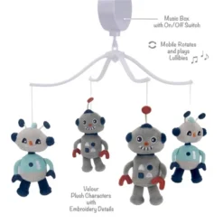 Bedtime Originals Robbie Robot Musical Baby Crib - Gray -Graco Sales GUEST 09e85951 c146 4cc2 818d 09a918da0871