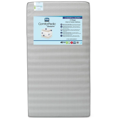 Simmons Kids' Comforpedic From Beautyrest Dual Sided Crib/Toddler Mattress- Gray 4 Simmons Kids' Comforpedic From Beautyrest Dual Sided Crib/Toddler Mattress- Gray - Image 2