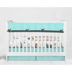 Bacati - Jungle Safari Aqua Orange Gray 10 Pc Crib Bedding Set With Long Rail Guard Cover -Graco Sales GUEST 0c4119b6 0ed1 42c1 b2ab f0be5de44942