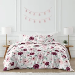 Watercolor Floral Bedding Set Burgundy Wine/Pink - Sweet Jojo Designs -Graco Sales GUEST 0ca064c8 df61 4540 9bbe d2836aa583ac