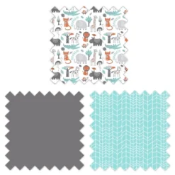 Bacati - Jungle Safari Aqua Orange Gray 3 Pc Crib Bedding Set -Graco Sales GUEST 0e61110c d4dd 427b ad22 b2637370cf4d