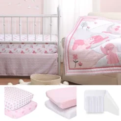 The Peanutshell Pink Elephant Crib Bedding Set, 3pc To 12 Pc, For Girls -Graco Sales GUEST 0f6005ed 0b5d 407f a01b dbcd7995623d