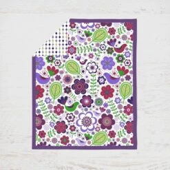 Bacati - Botanical Floral Birds Purple Multicolor 10 Pc Crib Bedding Set With Long Rail Guard Cover -Graco Sales GUEST 105d78b4 eb8a 4835 9649 891dea66c399