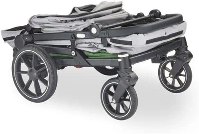 Larktale Caravan Coupe - Compact 2-Seater Stroller Wagon With Small Fold - Adjustable Canopies Included - Gray/Green 7 Larktale Caravan Coupe - Compact 2-Seater Stroller Wagon With Small Fold - Adjustable Canopies Included - Gray/Green - Image 5