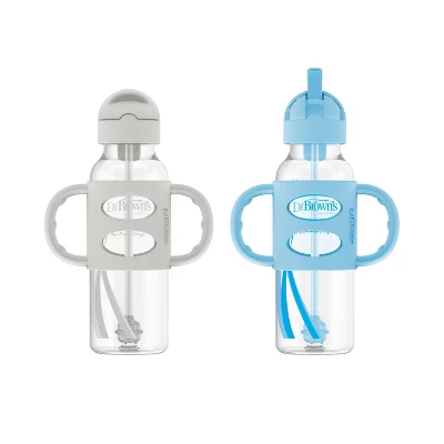 Dr. Brown's 2pk Sippy Straw Baby Bottle With Handles - 8oz 11 Dr. Brown's 2pk Sippy Straw Baby Bottle With Handles - 8oz - Image 9