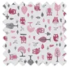 Bacati - Owls Pink/Gray Girls Cotton Crib/Toddler Girls Cotton Crib Skirt