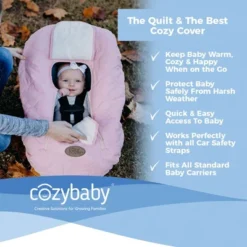 CozyBaby Cozy Cover Quilted Infant Car Seat Insulating Cover With Dual Zippers, Face Shield, And Elastic Edge For Travel During Winter Months, Black 8 CozyBaby Cozy Cover Quilted Infant Car Seat Insulating Cover With Dual Zippers, Face Shield, And Elastic Edge For Travel During Winter Months, Black -Graco Sales GUEST 1540d108 95f1 452b a70a ec78515b1542
