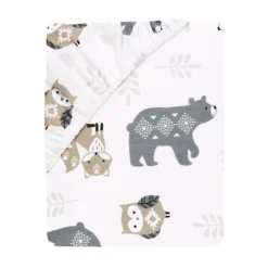 Lambs & Ivy Woodland Forest White/Gray Animal 100% Cotton Baby Fitted Crib Sheet -Graco Sales GUEST 1856f3d7 8bb2 48b2 85e5 35c0e035db16