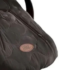 CozyBaby Cozy Cover Quilted Infant Car Seat Insulating Cover With Dual Zippers, Face Shield, And Elastic Edge For Travel During Winter Months, Black