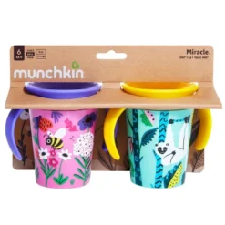Munchkin Miracle 360 Wildlove Sippy Cup - Bee/Lemur - 2pk/6oz Each -Graco Sales GUEST 1a4002c8 3d68 4b0e 8400 e81e93e9ca52
