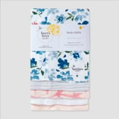 Burt's Bees Baby Burt's Bees Baby® Set Of 5 Botanical Garden Dawn Burp Cloth - Light Pink