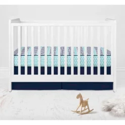 Bacati - Boys Triangles Aqua Navy 8 Pc Crib Bedding Set With Long Rail Guard Cover 11 Bacati - Boys Triangles Aqua Navy 8 Pc Crib Bedding Set With Long Rail Guard Cover -Graco Sales GUEST 1c2090f1 5982 4605 939b 213cec74867b