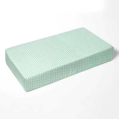 Bacati - Noah Triangles Mint Muslin 3 Pc Toddler Bed Sheet Set 5 Bacati - Noah Triangles Mint Muslin 3 Pc Toddler Bed Sheet Set - Image 3