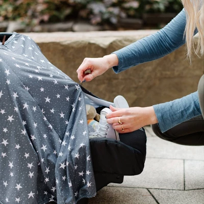 JJ Cole DreamGuard Packable Car Seat Canopy - Breathable & Adjustable Infant Car Seat Cover - Stars 4 JJ Cole DreamGuard Packable Car Seat Canopy - Breathable & Adjustable Infant Car Seat Cover - Stars - Image 2