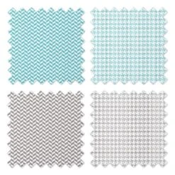 Bacati - Houndstooth/Herringbone Muslin Swaddling Blankets Set Of 4 Aqua/Gray -Graco Sales GUEST 1f9ef096 bd2b 4c62 82d1 cf1046e07cb5