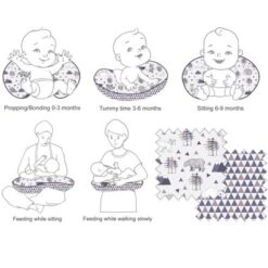 Bacati - 3 Pc Woodlands Gray/Beige Neutral Hugster Feeding & Infant Support Nursing Pillow -Graco Sales GUEST 22700f61 c92f 43c6 8a90 f6d6111db08e