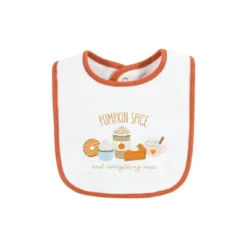 Hudson Baby Infant Girl Cotton Bibs, Pumpkin Spice Date, One Size