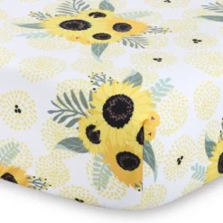 The Peanutshell Sunflower Floral Baby Crib Bedding Set - Black/Yellow - 3pc -Graco Sales GUEST 2375005c 6293 4428 84c5 050eb7533988