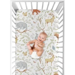 Sweet Jojo Designs Fitted Crib Sheet - Woodland Toile - Animal Print -Graco Sales GUEST 2382fc28 28a5 4a7d a343 5ba51814316d