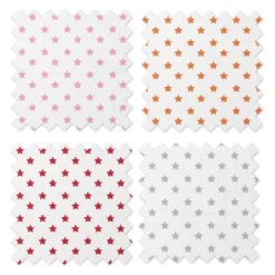 Bacati - Stars Girls Swaddling Muslin Blankets Of 4 (Pink, Orange,Red,Gray) -Graco Sales GUEST 23d918cd dba5 4f3d a21e c19bc139c570