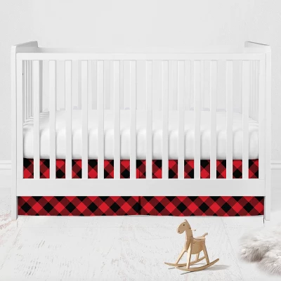 Bacati - Lumberjack Red Black Gray 4 Pc Crib Bedding Set With Diaper Caddy 7 Bacati - Lumberjack Red Black Gray 4 Pc Crib Bedding Set With Diaper Caddy - Image 5