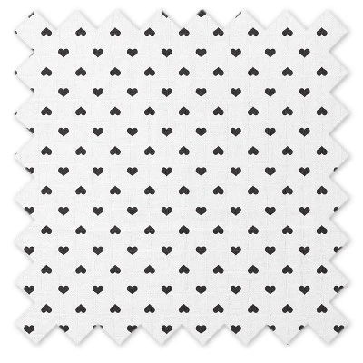 Bacati - Love/Hearts Muslin 4 Pc Toddler Bedding Set, Black 10 Bacati - Love/Hearts Muslin 4 Pc Toddler Bedding Set, Black - Image 8