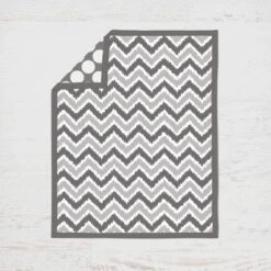 Bacati - Ikat Chevron White Grey Neutral 10 Pc Crib Set With Long Rail Guard Cover & 4 Muslin Swaddling Blankets -Graco Sales GUEST 24ffa03b 260b 40ac a1d7 ad19d1cd5454 1