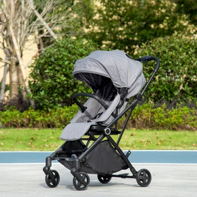 Qaba 1-Click-Foldable Rotating-Seat Toddler & Baby Stroller Wagon, Lightweight Reversible Stroller For Kids, Compact Portable Infant Stroller, Black 3 Qaba 1-Click-Foldable Rotating-Seat Toddler & Baby Stroller Wagon, Lightweight Reversible Stroller For Kids, Compact Portable Infant Stroller, Black