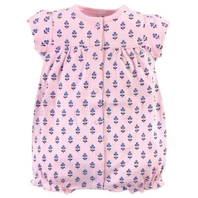 Touched By Nature Baby Girl Organic Cotton Rompers 3pk, Blossoms 4 Touched By Nature Baby Girl Organic Cotton Rompers 3pk, Blossoms - Image 2