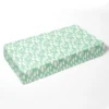 Bacati - Mint Clouds 100 Percent Cotton Universal Baby US Standard Crib Or Toddler Bed Fitted Sheet