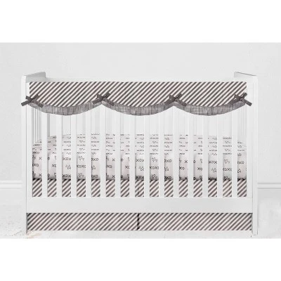 Bacati - Love Aztec Design/Print Gray/Silver 6 Pc Crib Bedding Set With Long Rail Guard Cover 11 Bacati - Love Aztec Design/Print Gray/Silver 6 Pc Crib Bedding Set With Long Rail Guard Cover - Image 9