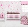 Bacati - Mod Dots Stripes Pink Fuschia Beige Chocolate 6 Pc Crib Bedding Set With Long Rail Guard Cover -Graco Sales GUEST 29490367 4f00 4e08 bb76 c26af94fb885