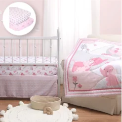 The Peanutshell Pink Elephant Crib Bedding Set, 3pc To 12 Pc, For Girls -Graco Sales GUEST 2b0fa884 3e0f 4ebf ba4b 1f73ccbf2d39