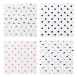 Bacati - Little Sailor Blue/Navy/Pink Girls Muslin Swaddling Blankets Set Of 4 -Graco Sales GUEST 2b693815 db54 41ce a089 7252f3e2cba4