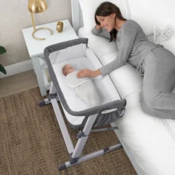 Simmons Kids' Dream Bedside Baby Bassinet Sleeper With Breathable Mesh And Adjustable Heights - Lightweight Portable Crib - Gray -Graco Sales GUEST 2b7b03f5 d32e 43f4 a8b4 49d6bd8a53a7