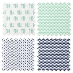 Bacati - Noah Mint/Navy Buck/Feathers/Triangles Muslin Swaddling Blankets Set Of 4 -Graco Sales GUEST 2d402f05 d509 48fe b2e5 9f356ed2c156