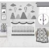 Bacati - Clouds In The City White/Gray 10 Pc Crib Bedding Set With Long Rail Guard Cover -Graco Sales GUEST 2d61355f 921b 4bea 8a40 998f2f2166d0