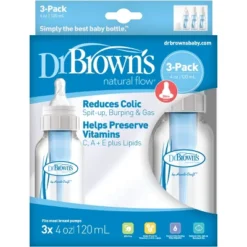 Dr. Brown's Dr. Brown's Natural Flow Anti-Colic Baby Bottle - Blue - 4oz/3pk -Graco Sales GUEST 2edb8e78 ed9a 4cee 81a2 8e1431d2de89