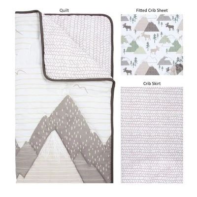 Trend Lab Crib Bedding Set - Mountain Baby - 3pc 3 Trend Lab Crib Bedding Set - Mountain Baby - 3pc