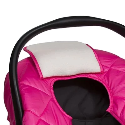CozyBaby Premium Baby And Infant Insulated Polar Fleece Car Seat Cover With Dual Zippers, Elastic Edge, And Pull Over Flap, Pink 4 CozyBaby Premium Baby And Infant Insulated Polar Fleece Car Seat Cover With Dual Zippers, Elastic Edge, And Pull Over Flap, Pink - Image 2