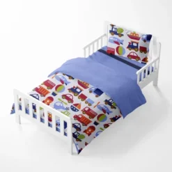 Bacati - Transportation Blue Navy Green Red Orange 4 Pc Toddler Bedding Set -Graco Sales GUEST 331428e6 6f79 416a 8d8d 487787d2efe7