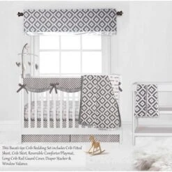 Bacati - Love Aztec Design/Print Gray/Silver 6 Pc Crib Bedding Set With Long Rail Guard Cover 14 Bacati - Love Aztec Design/Print Gray/Silver 6 Pc Crib Bedding Set With Long Rail Guard Cover -Graco Sales GUEST 34313527 3d90 407d afd1 95d6e32d5abb