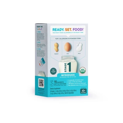 Ready, Set, Food! Early Allergen Introduction Mix-ins Baby Meals - Stage 1 - 15 Days - 1oz 3 Ready, Set, Food! Early Allergen Introduction Mix-ins Baby Meals - Stage 1 - 15 Days - 1oz