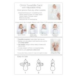 Omni Swaddle Wrap & Arms Up Sleeves & Mitten Cuffs - Heathered Gray With Stripe Trim 0-3 Months -Graco Sales GUEST 378ce07f 359f 4b91 934f a9209948bedb